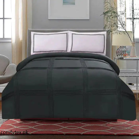 3 Pcs Luxury Baratta Pleated Duvet Set Grey