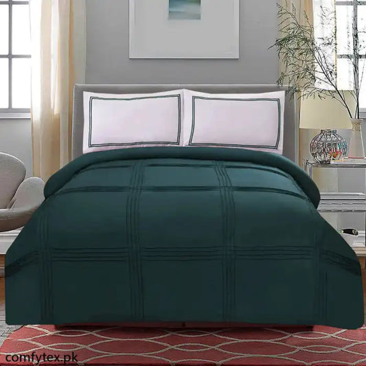 3 Pcs Luxury Baratta Pleated Duvet Set Zink